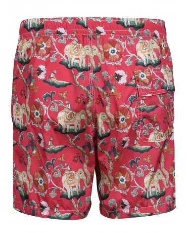 SWIM SHORTS ELEPHANT PATTERN - RED